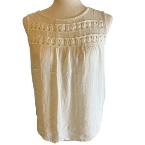 Jolt | Cream Sleeveless Embellished Blouse